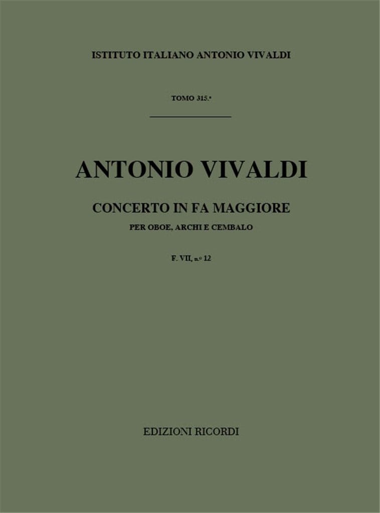 Concerti Per Ob., Archi E B.C.: In Fa Rv 457